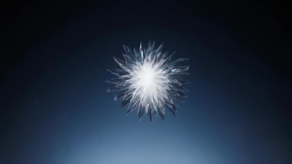 A crystalline, radiant explosion of light against a deep blue to black gradient - Powered by Adobe