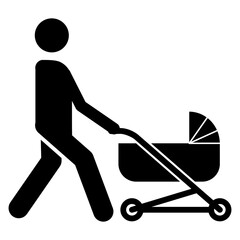 "Parent with baby stroller" icon