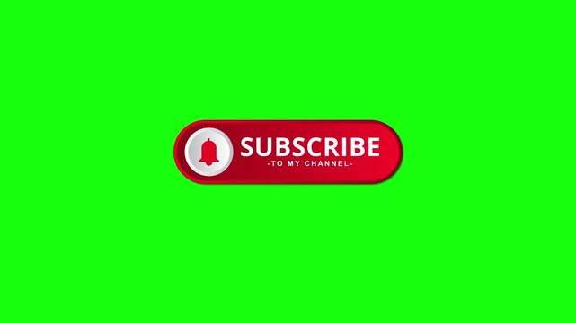 Subscribe button with bell green screen
