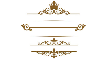 Elegant gold dividers with fleur-de-lis for invitations and designs