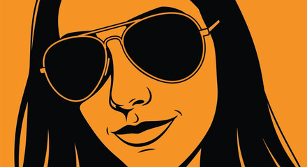 Stylish woman wearing aviator sunglasses with confident expression