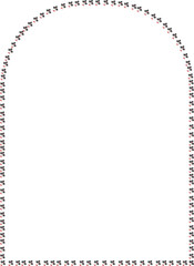 Arched Decorative Border Frame with Small Pattern Elements on White Background