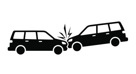 Car accident collision causing damage and insurance claims process