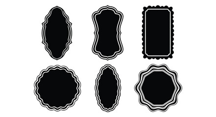 Elegant vintage frames for labels and logos design elements layout