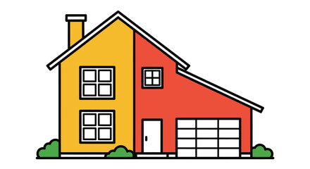 Dreaming of homeownership with this cute yellow and red house