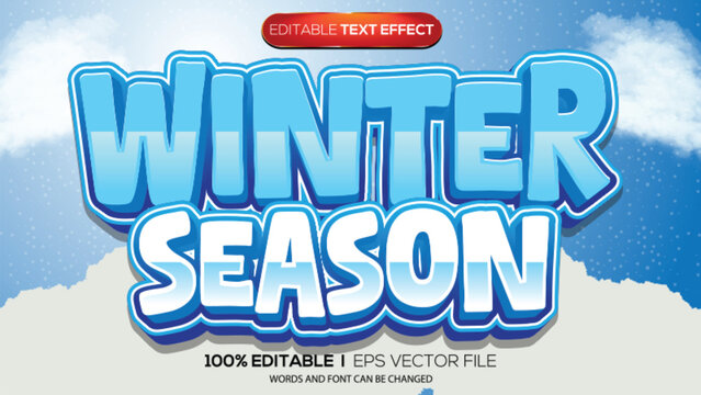 3d text effect winter season theme