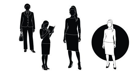 Elegant businesswomen team ready for success and corporate presentation