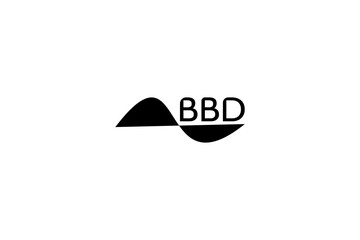 BBD crest flowing with wave elegance, a modern logo merging letters and oceanic motion