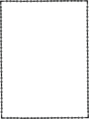 Minimal Black Chain Border Frame on White Background