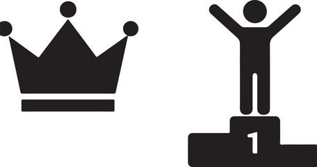 Reward crown icon in bold vector style, ideal for premium status, achievement, success, ranking and award themes.