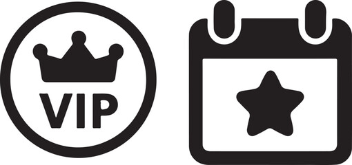 VIP reward icon in bold vector style, ideal for premium, loyalty, exclusive benefits and membership themes.