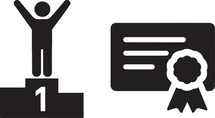 Winner podium icon in bold vector style, perfect for awards, ranking, success and achievement themes.