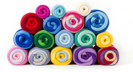 Colorful wool yarn rolls for knitting and crochet projects vibrant assortment of textures