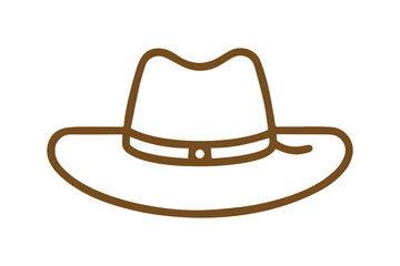 Brown Outline of a Cowboy Hat on a Black Background western wear