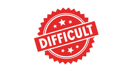 Tackle difficult challenges with this bold red badge of determination