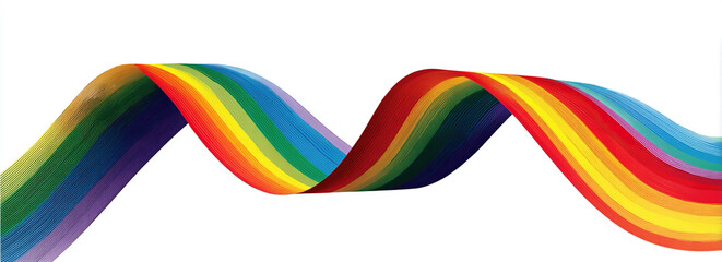 Vibrant Rainbow Ribbon - A Colorful Wave of Hope and Diversity.