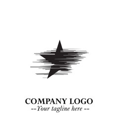 Minimalist Star Logo Symbol in Black on White Background &ndash; Modern Vector Shape for Branding & Design