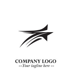 Minimalist Star Logo Symbol in Black on White Background &ndash; Modern Vector Shape for Branding & Design