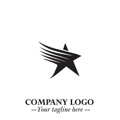 Minimalist Star Logo Symbol in Black on White Background &ndash; Modern Vector Shape for Branding & Design