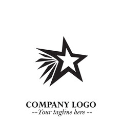 Minimalist Star Logo Symbol in Black on White Background &ndash; Modern Vector Shape for Branding & Design
