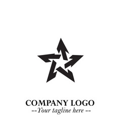 Minimalist Star Logo Symbol in Black on White Background &ndash; Modern Vector Shape for Branding & Design