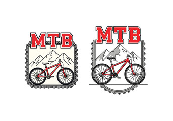 Mountain Biking Logo Illustration – Cyclist Ride Vector Emblem