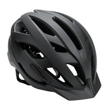 Black and red plastic bicycle sport helmet for head protection isolated on white background