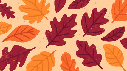 Obraz premium Abstract autumn leaves and organic shapes pattern background design