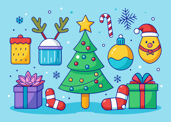 Christmas holiday elements set