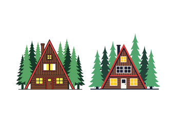 Retro Cabin Camping Badge &ndash; Hand Drawn Summer Travel T‑Shirt Design