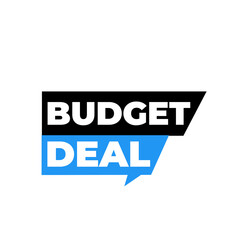 Budget deal png, affordable offer badge, price tag design, clean bold style, shop ready graphic asset