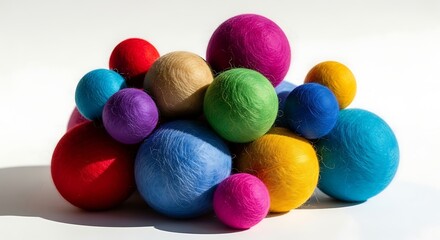 Colorful wool felt balls craft supplies for diy projects and creative arts and crafts ideas