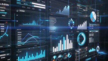 Futuristic Business Analytics Dashboard – UI Data Visualization Loop - Powered by Adobe
