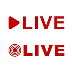 Live broadcast icons, play button, radio wave svg cut file. Isolated vector illustration.