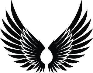 Fototapeta premium Black wings vector illustration angel wings graphic design element eps silhouette