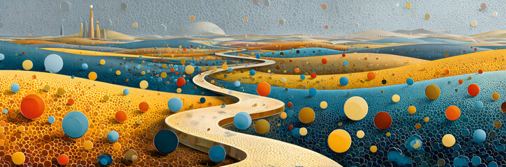 Dotted path with points