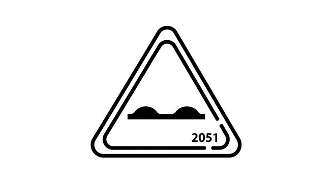 Road Sign Warning of Speed Bumps Ahead.