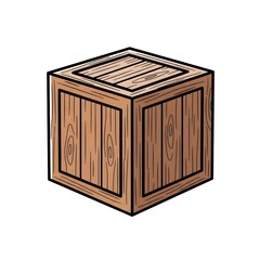 Rustic wooden crate illustration for packaging and storage