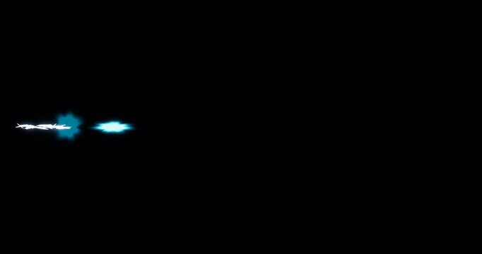 water ejection effect on black background