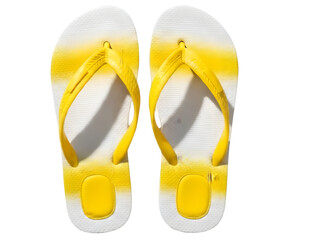 Bright yellow flip flops for summer beach wear