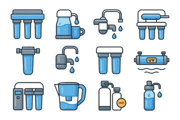 set of household appliances vector icons
