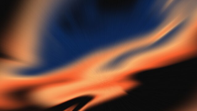 Abstract flat liquid style Vintage soft blur defocused noise grainy freeform gradient background with blue orange pastel mid century modern colors airbrush copy space