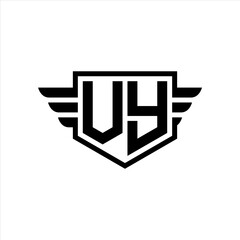 VY Logo vector image of initial shield with wing outline and simple shield