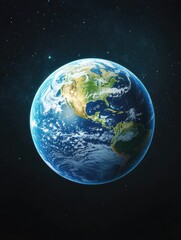 Earth from space; North & South America view