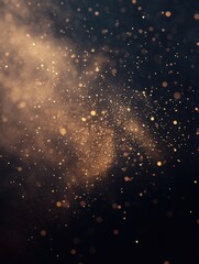 Ethereal golden light bursts in dark cosmic dust cloud