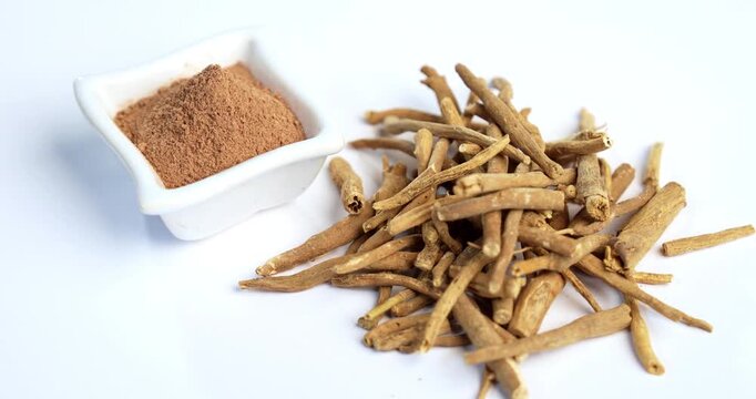 Ashwagandha or Aswaganda OR Indian Ginseng is an Ayurveda medicine in stem and powder form