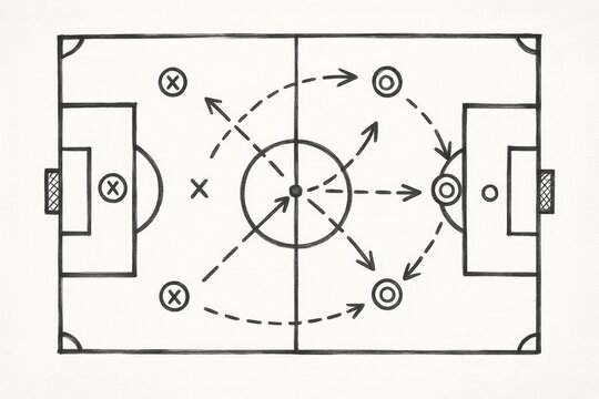 Soccer strategy diagram showing play formation and player positions
