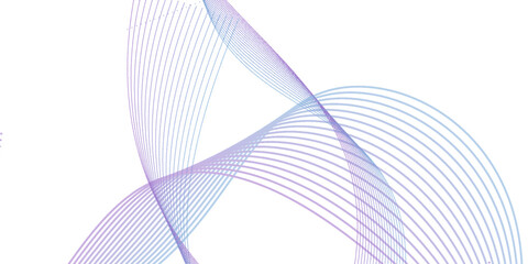 Dark abstract background with shining waves. Shiny moving lines design element. Modern blue purple gradient flowing wave lines. Vector illustration