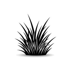 Black silhouette of a clump of grass, simple vector icon design vector illustration