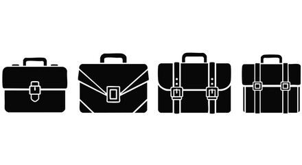 Business briefcase icon set for corporate and professional needs
